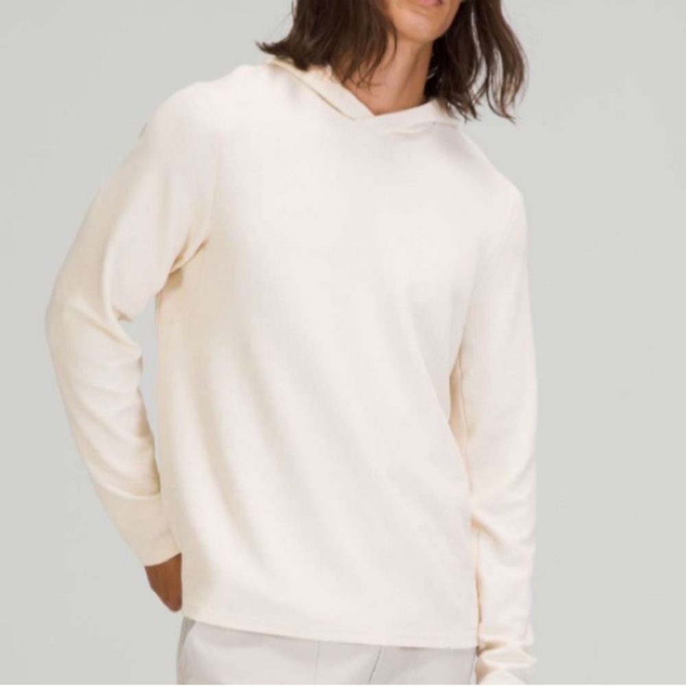 Lululemon Men’s Shift Stitch Hoodie Heathered Opal/Off White oversized Small